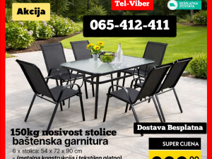 VRTNA GARNITURA SET STO + 6 stolica garniture stol