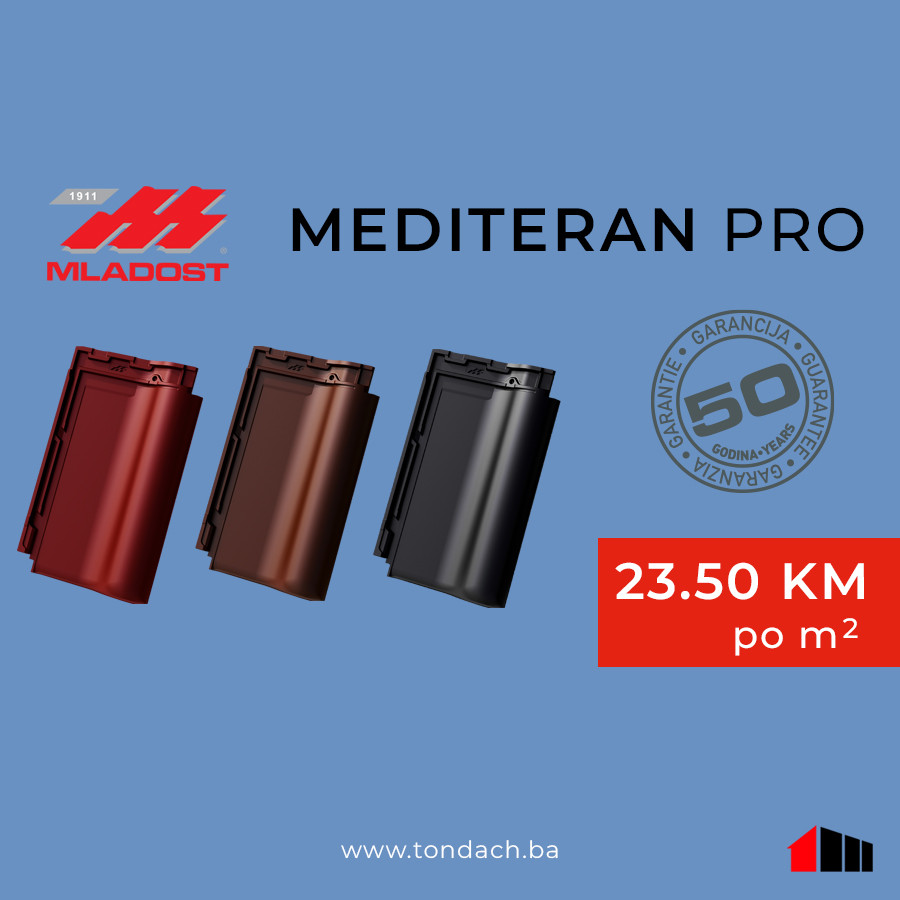 Tondach MLADOST MEDITERAN PRO glineni crijep za krov