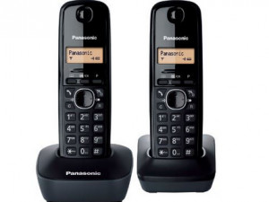 PANASONIC telefon bežični KX-TG1612FXH crni, 2 sluš.