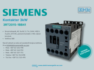 SIEMENS kontakter 3kW 3RT2015-1BB41 kontaktor /sklopnik