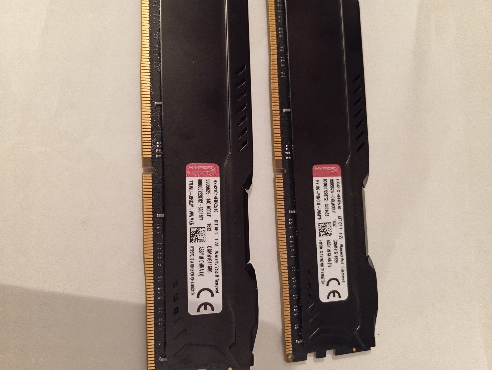 16 gb ddr4 ram 2x8 gb kingston hiper fury 2133 mhz
