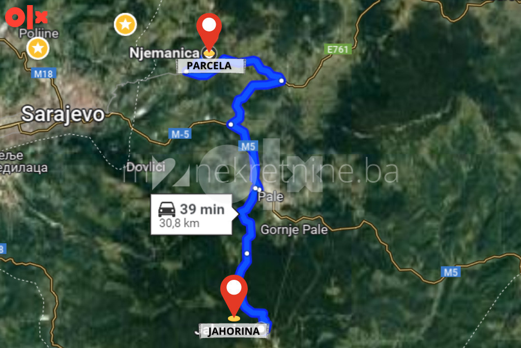 m2: Hreša, parcela 47.036m2 sa tri objekta i ski stazom 19