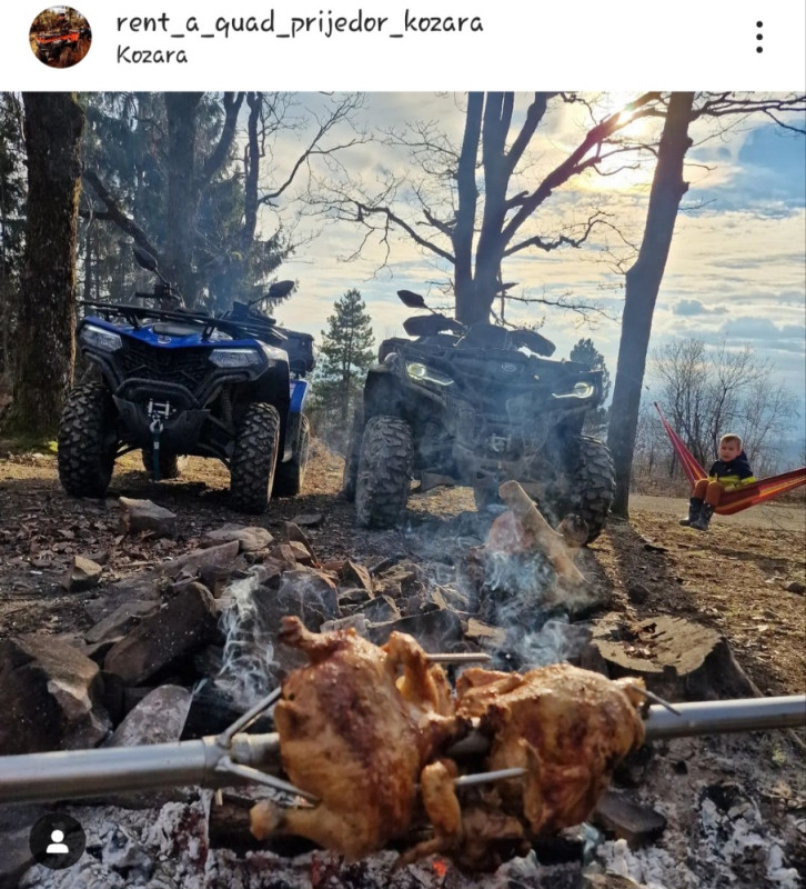 RENT A QUAD PRIJEDOR KOZARA IZNAJMLJIVANJE ATV CFMOTO  RENTA