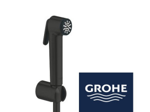 TUŠ SET S ZIDNIM DRŽAČEM - CRNA MAT TEMPESTA GROHE