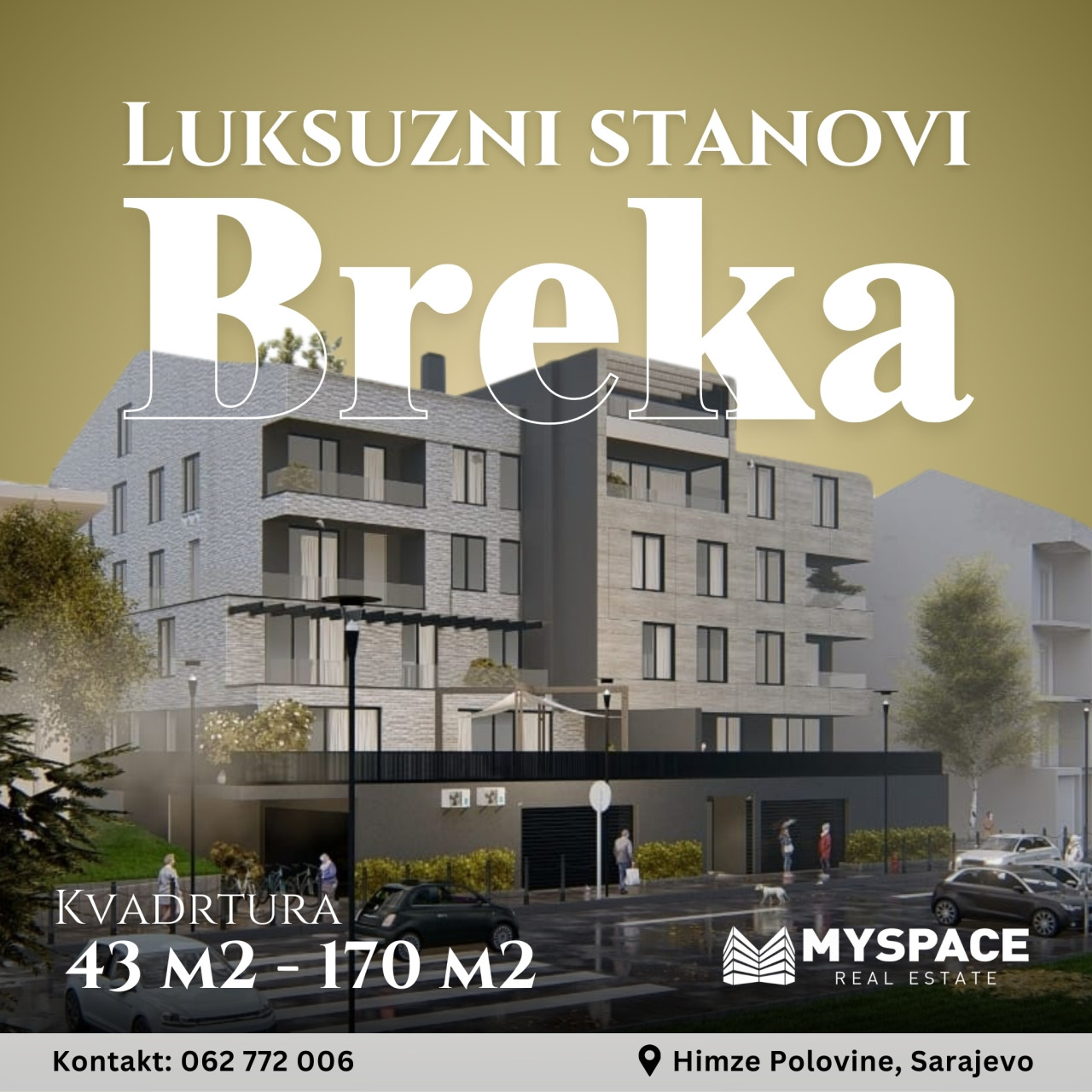 MY SPACE/ Stanovi/ NOVOGRADNJA PALAZZO BREKA/43m2-170m2