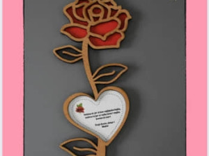Ruža srce sa posvetom bez postolja