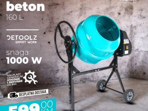 Mješalica za beton DETOOLZ 160l 1000W