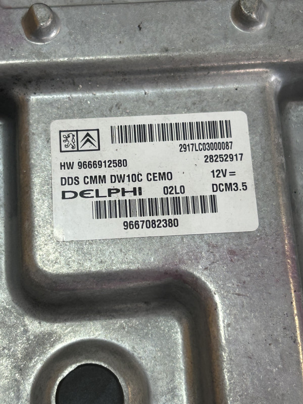 9666912580 9667082380 CITROEN C5 2.0 HDI 2012 ECU MOTORA