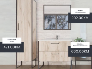 Kupatilski namještaj 80cm IRON - ormarić ogledalo vertikala