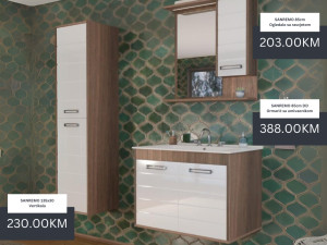 Kupatilski namještaj 85cm SANREMO - ormarić ogledalo vertikala