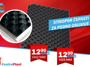 STIROPOR ČEPASTI ZA PODNO GRIJANJE