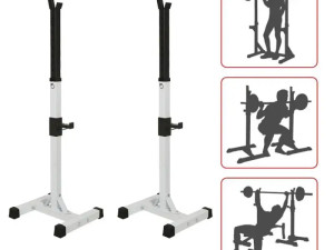 Squat rack, par odvojenih nosača za šipku, 160cm max, bijela