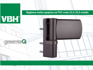 Baglama-šarka-spojnica za PVC vrata 22,5-25,5 smeđa