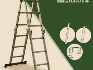 Alu lotre 4,7 m merdevine ljestve klik klak sklopive