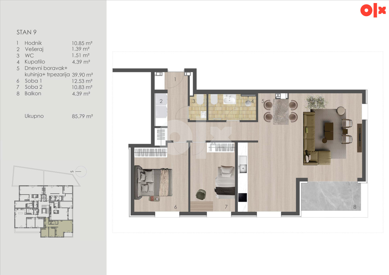 MY SPACE/ Stan/ Breka/ NOVOGRADNJA PALAZZO/ 86m2 2
