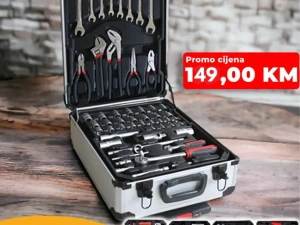 Set alata od 187 dijelova u aluminijskom koferu