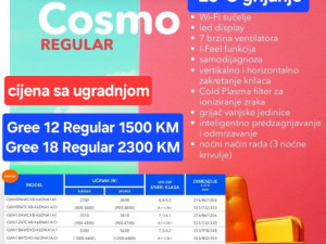 AKCIJA klima Gree 18 REGULAR -25C sa montažom 2300 KM Elektromont