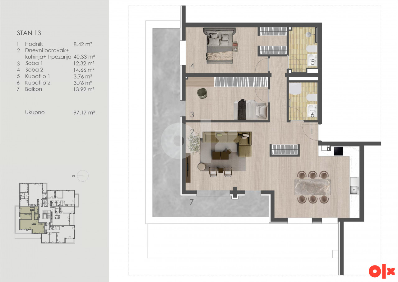 MY SPACE/ Stan/ Breka/ NOVOGRADNJA PALAZZO/ 97m2 2