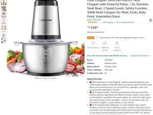 AMZCHEF HC-208 300W rezač sjecko blender za hranu