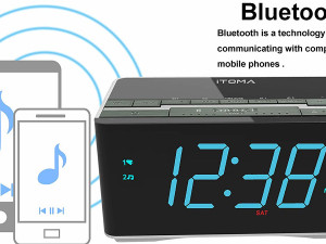 iTOMA alarm budilnik, FM Radio, Bluetooth, Aux