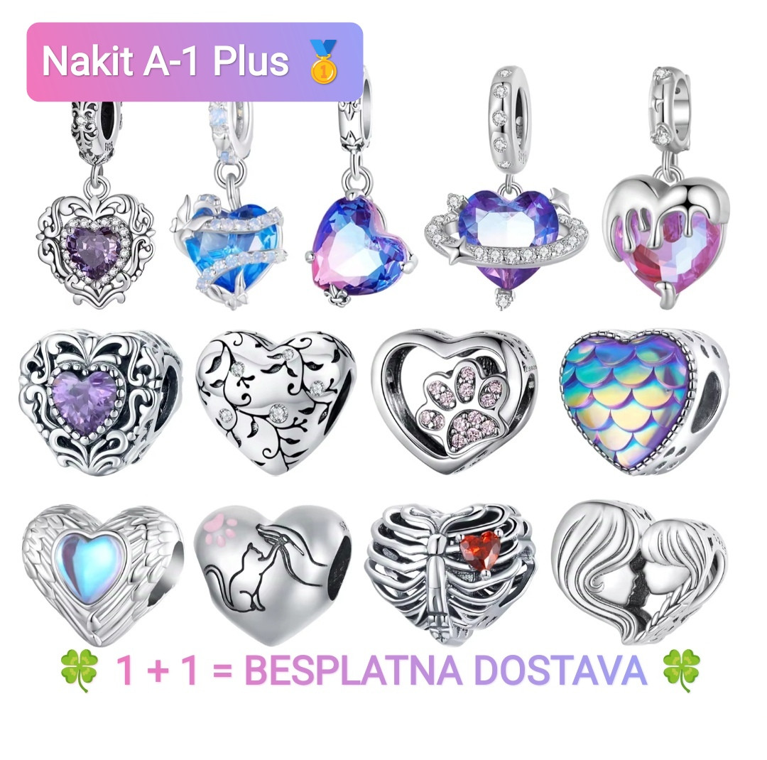 Privjesci 100% srebro 925 1+1 bes..dostava