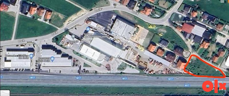 Građevinska parcela uz glavni magistralni put M17, Blažuj