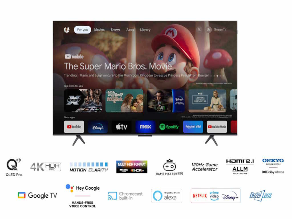 TCL 55" C655 QLED PRO Google TV 120Hz 55C655 WiFi Android 4K