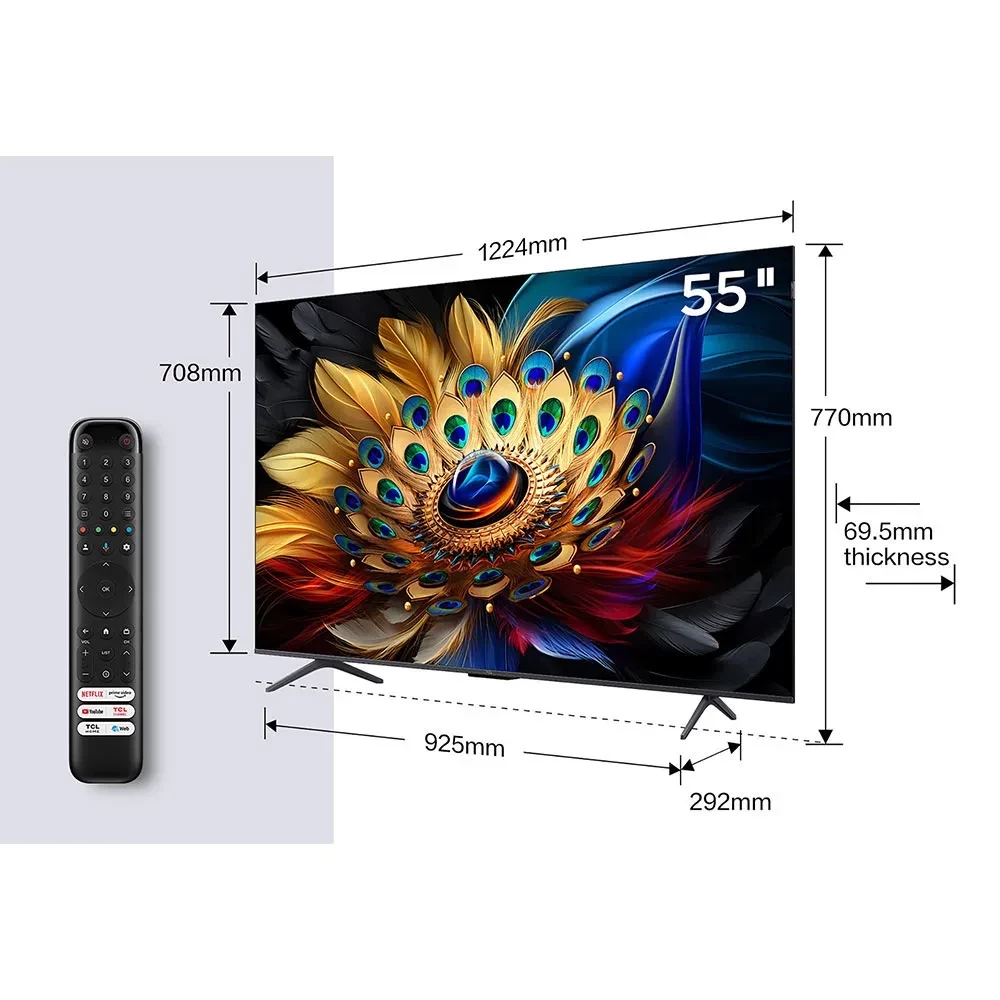 TCL 55" C655 QLED PRO Google TV 120Hz 55C655 WiFi Android 4K