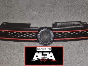 Maska golf VI 6 GTI crvena piano crna
