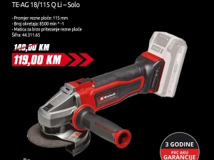 EINHELL TE-AG 18/115 Q LI SOLO PXC AKU KUTNA BRUSILICA (4431165)
