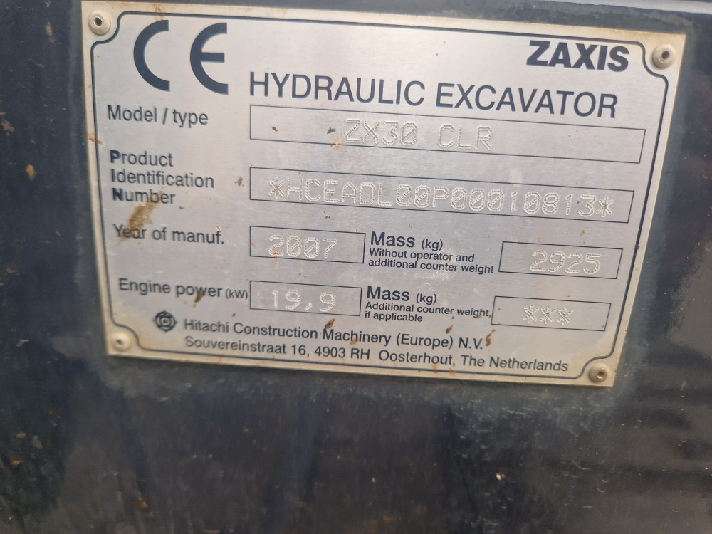 Mini bager Hitachi Zaxis ZX30 CLR