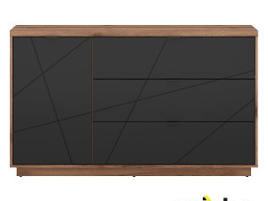Komoda Form crno mat i hrast 156x93x42.5CM