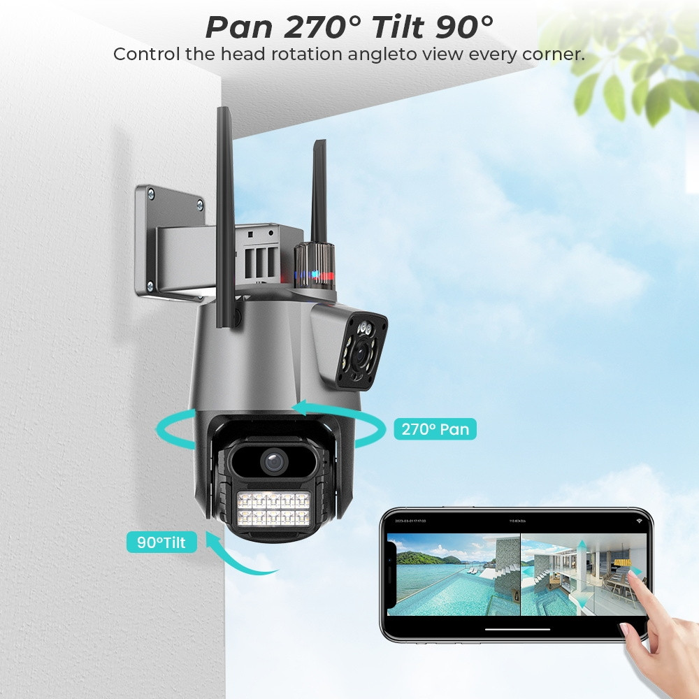 RASPRODAJA! Vanjska WiFi dupla UHD PTZ kamera ICSee video nadzor