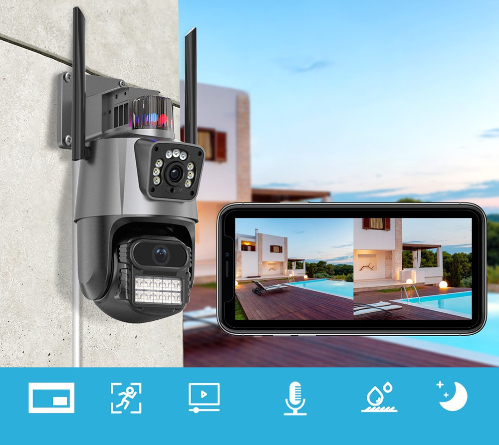 RASPRODAJA! Vanjska WiFi dupla UHD PTZ kamera ICSee video nadzor
