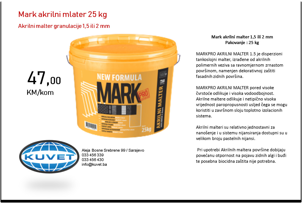 MARK AKRILNA FASADA 1,5 ili 2mm .. 25 KG