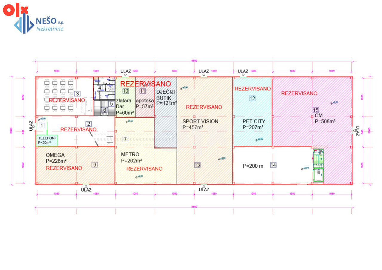 TRŽNI CENTAR BELAMIONIX - ZENICA - 2.640 m2