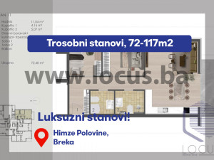 LUKSUZNA NOVOGRADNJA,CENTAR!Trosoban stan 72-117m2