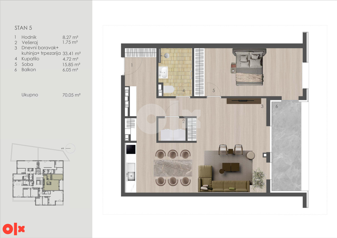 MY SPACE/ Stan/ Breka/ NOVOGRADNJA PALAZZO/ 70m2 2