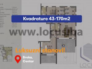 LUKSUZNA NOVOGRADNJA,CENTAR! PENTHOUSE 126-171m2