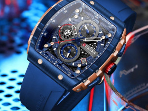 Curren sat,hronograph,all blue,Original,NOVO