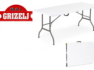 STOL STOLOVI PVC SKLOPIVI BIJELI 182cm