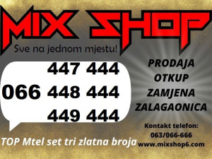 SET 066| 447, 448, 449 |444 VIP MTEL ZLATNI BROJEVI BROJ M TEL