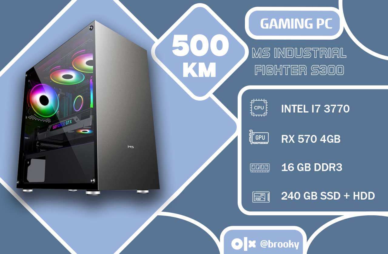 Rtx 3090 Gtx 1080 I7 3770 Gaming PC Računar I7 3770 RX 570 8GB