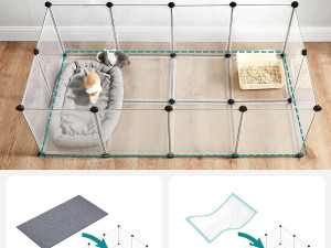 Kavez sa podnim pločama, za male životinje, proziran