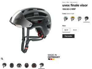 ABUS UVEX FINALE VISOR biciklo kaciga 52-57 cm