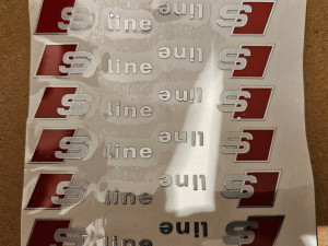 Audi Sline naljepnica stiker znak za unutrasnjost 2 kom