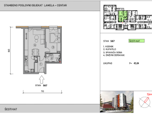 45,04m2dvosoban stan/NOVOGRADNJA/Centar/Craft/Kiseljak photo 3