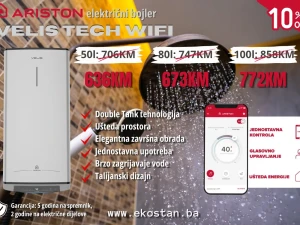 Bojler ARISTON VELIS TECH WIFI 50l,80l,100l/Ugradnja u KS/AKCIJA