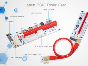 16x PCI-E 8X 4X 1X USB 3.0 mining riser za grafičke kartice
