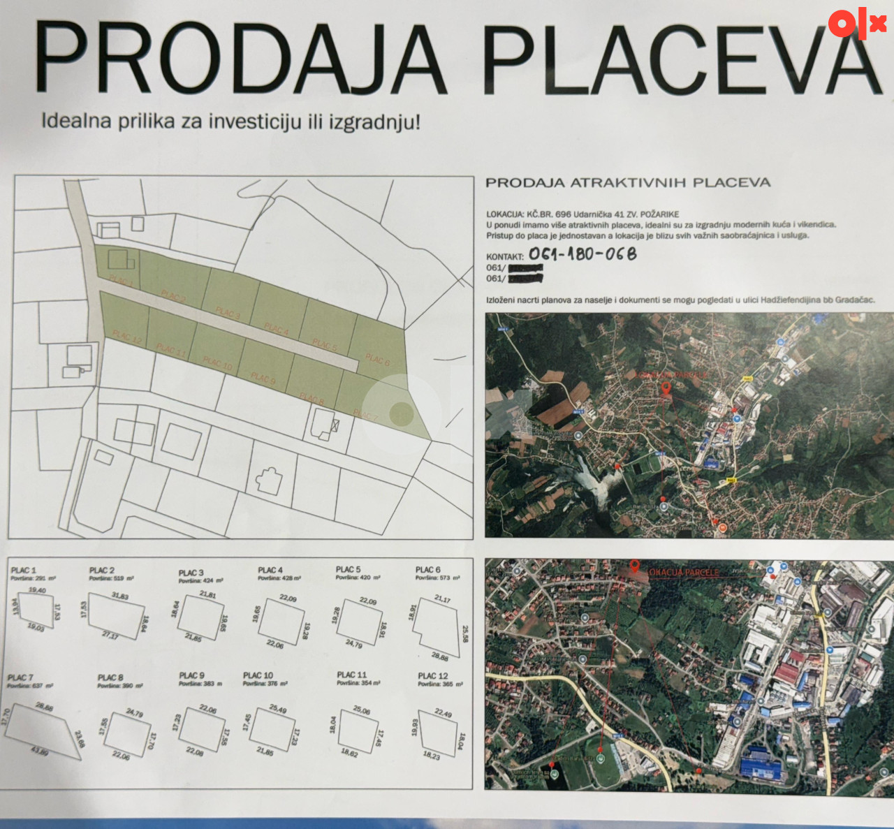 PLACEVI ZA Gradnju AKCIJA  ZaGradnju TOP Lokacija Građevinsk